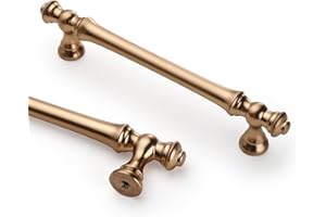 9BUILD 10 Pack Bronze Cabinet Handles - 128mm Champagne Zinc Alloy - Kitchen & Wardrobe - UK0036