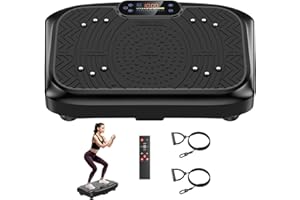 Werara Vibration Plate Exercise Machine, Vibration Plate for Lymphatic Drainage and Weight Loss 199 Speeds, 7 Modes Vibrating Plate with 2 Resistance Bands and Bluetooth, Power Plate 450 Lbs Capacity