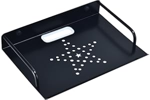 HNVNER Supporto Parete per Dispositivo Multimediale, Scaffale Galleggiante per Router/Modem/TV Box/Hi-Fi/Cavo Cassette/Console di Gioco, Lettori DVD Mensola da Muro (1 Ripiani, Piccola)