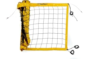 RomiSport professionelles Netz für Beachvolleyball Volleyball 8.5m, 9.5m professionelles Netz zum Strandvolleyball Rot Blau Gelb wetterfest draußen drinnen