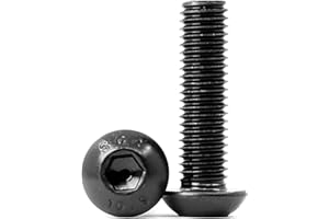 KONGKI M6 x 14mm 60PCS Bouton vis à tête hexagonale Boulon à tête hexagonale Entièrement Filetée Boulons en Acier au Carbone 10,9(Noir)