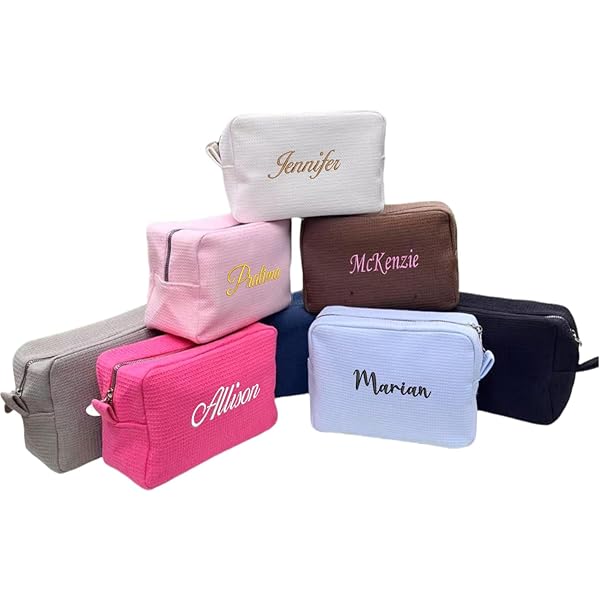 La Sposa & Team Bride 6 Pochette Donna In Cotone Riciclato Personalizzate con Nomi Idea Regalo Amiche Sposa Damigelle Matrimonio Nozze Addio al Nubilato Trousse Porta Trucchi Oggetti Astuccio
