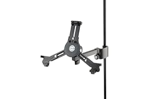 K&M 19791 Support pour tablette PC Noir, plastique - pivotant et orientable, taille individuelle - Accessoires pour pieds de microphone