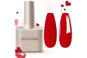 MAYCHAO 15ML Gel Nail Polish 1Pc Red Gel Polish Soak Off UV LED Nail Gel Polish Nail Art Starter Manicure Salon DIY at Home, 0.5 OZ