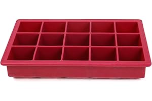 Jata Hogar HACC4540 – Cubitera Silicona. Cubiteras para Hielo Grande. Cubitera con Tapa. Bandeja de 15 Cubitos de 3 x 3 cm. Apilables. Antiderrames. Para Horno, Microondas, Lavavajillas