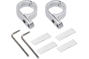 WOWTK ONETK 1 Paar 32 mm P-Klemme für Motorradlenker, Lenkeruhr, Temperaturanzeiger, Klemme, universell, passend für Harley Davidson, Kawasaki, Honda, Yamaha, Suzuki-Modell, Chrom