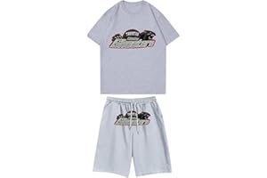 XYYYHTL Trapstar Shooter HombreTrapstar Tigre de Corta Verano Camiseta con Pantalón Corto con Logo Impreso Set Chándales Tigre de Calicó London Verano Chándal Trapstar Niño Chandal Trapstar Mujer