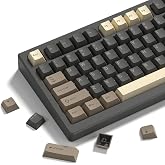 LQXQ 138 Double Shot Keycaps, Cherry PBT | ANSI US sublimation keycaps for 61/64/68/84/87/100/104/108, brown gray