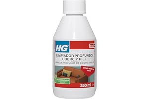 HG Limpiador Profundo Cuero y Piel, Líquido Limpiador de Piel Natural y Cuero Sintético, No Daña el Color de la Piel, Limpiador de Bolsos, Botas, Chaquetas y Sofás de Cuero a Base de Agua - 250 ml