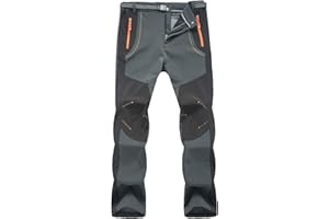 YiLianDa Pantaloni Funzionali Softshell Invernali da Uomo Slim Fit Impermeabili e Traspiranti per Trekking e Sport all'aperto