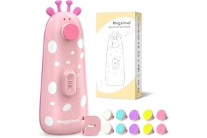 Tagliaunghie Neonato Elettrico Lima per Unghie per Neonati per Bambini Lime Unghie 13 in 1 Megainvo Nail Trimmer Elettrica Lime Unghie Bambini Tagliaunghie per Neonati con Copertura Antipolvere Rosa