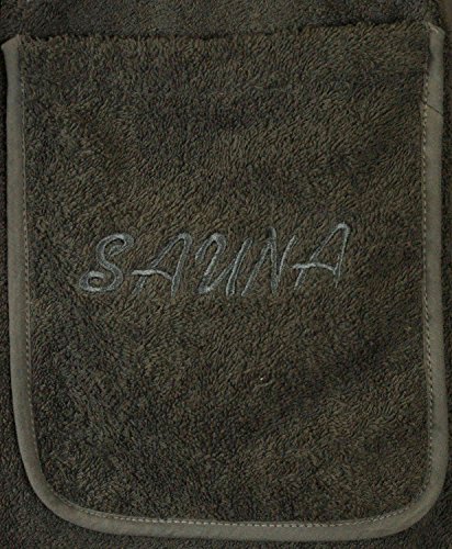 Sauna Set 3-Teilig Frottee Saunakilt Saunatuch Sarong Herren dunkelgrau - 4