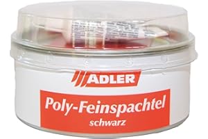 ADLER Stucco fino al poliestere bi-componente - Nero - Pregiato stucco bi-componente di utilizzo universale per mobili e interni - 1 kg