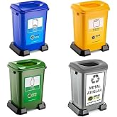 4 L&uuml; Geri D&ouml;n&uuml;ş&uuml;m Kutusu Kağıt Atık Plastik Atık Cam ve Sıfır Atık Kutuları 50 Lt &Ccedil;ok Renkli
