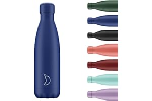 Borraccia Chilly's - Acciaio Inox ed Riutilizzabile - Ermetica, Non Traspirante - Matte - All Blue - 500ml