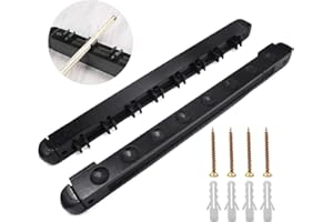 ‎NC NC Billard Queue Rack, Regerly Wandhalterung Holz Snooker Billard Queue Halter für bis zu 8 Queuesfür Zuhause Schule und Club (Schwarz)