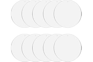 bssmmai 10 Stück 15cm Acrylscheibe Transparent, Acrylscheibe Rund, Rund Klare Acrylplatte, Acrylscheibe Runde mit Loch für DIY Handwerk, Bilderrahmen Malerei, Partyschilder