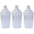 Lizzyoftheflowers 3 Pack - Clear Wide Spout Feeding Beakers with Graduated Measurements and Controllable Flow Lid - Autoclavable, Microwave Safe and Spill-Proof