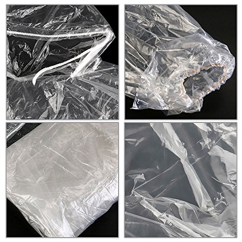 Migimi Einweg Notfall Wasserdicht Regenmantel, Einweg Kunststoff Poncho, Einweg Regenmäntel für Outdoor, Einweg PE Regenmantel Poncho mit Cap ( Clear 6 Pcs ) - 6