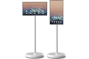 Bärbar TV, 6 GB RAM ROM Smart Mobile TV, 1920x1080 skärm utomhus-TV med 8 miljoner, justerbart TV-golvstativ, roterbar