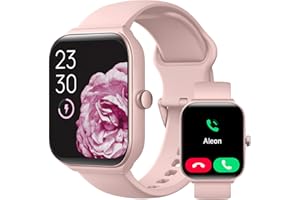 TOOBUR Reloj Inteligente Mujer, Smartwatch Alexa Incorporada 1.95" Pantalla IP68 Sumergible con Llamada, Seguimiento del Frecuencia Cardíaca/Oxígeno en Sangre/Sueño/100 Deportes para Android iOS Rosa