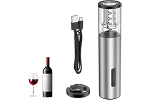 Pawfly Ouvre Bouteille Vin Électrique Rechargeable avec Coupe Capsule Ouvre Vin Automatique Chargement USB-C Tire Bouchon Électrique Lumière LED pour Maison Bar Restaurant Soirée Mariage