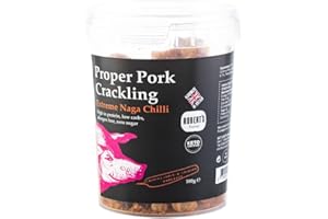 SCT SAVOURY CRUNCHY TREATS & SWEET CANDY TREATS Proper Pork Crackling - 100g Pot – Available in Multiple Flavours - Keto-friendly, Allergen-Free, Low Carb & High Protein, Handmade in Britain (Extreme Naga Chilli)