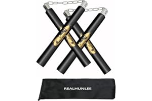 REALHUNLEE XBC Tech Safe Foam Rubber Training Nunchucks Nunchakus with Steel Chain