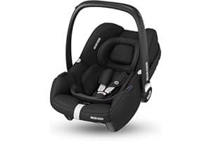 Maxi-Cosi CabrioFix i-Size, Siège Auto Bébé, 0 à 12 mois, 12 kg max., Siège Auto ISOFIX Léger (3,2 kg), Grand Canopy, Ultra-molletonné, Compatible avec les Poussettes Maxi-Cosi, Essential Black