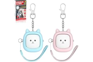 EARGRACE Personal Alarm, 2 Pack 130 dB Reusable Loud Siren Song Emergency Self-Defense Security Alarm Keychain with LED Light, Small Personal Sound Safety Alarm for Women, Men, Kids, Elderly