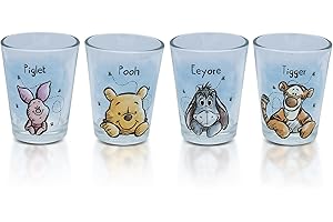Silver Buffalo Winnie l'ourson Lot de 4 mini verres en verre 42,5 g