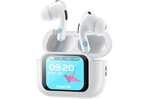 SNAPTEK AI Translation Earbuds Real Time,147 Languages & Local Dialects Translator Earbuds with Intuitive Touch Screen,AI APP with 4 Modes,ENC mic,30H Playtime,Bluetooth 5.4 Headphones for Travel in Europe