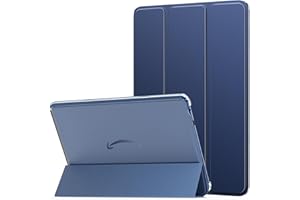 MoKo Case for All-new Amazon Fire HD 10 Tablet(13th Generation, 2023 Release)10.1",PU Leather Trifold Stand Cover for Fire Tablet 10 2023 with Transparent Frosted Backshell, Auto Wake/Sleep, Navy Blue