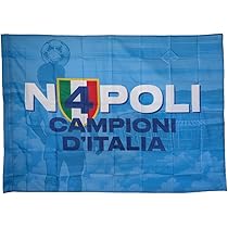 Bandiera Napoli Scudetto - Maxi 250x200 Cm, Bianco E Azzurro Con Logo - Foto 9