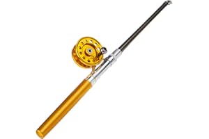 Saim Fly Fishing Rod, Aluminum Alloy Mini Telescopic Portable Pen Fishing Rod 36In(3Ft)