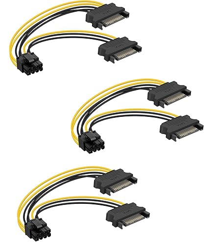 Poppstar 1x 20cm PCI Express Video Card Power Cable (15-Pin SATA Power Connector (VR) to PCIe 6-pole (m)), Power Supply Adapter (PCI-e Power Cable