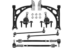 TEILEX GERMANY Set di bracci trasversali anteriori adatti per Audi A3 8P 8PA, giunto di supporto, asta di accoppiamento, 10 pezzi