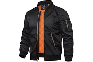 TACVASEN Uomo Giubbotto bomber Jacket Autunnale Calda Sportiva Tempo Libero Casual