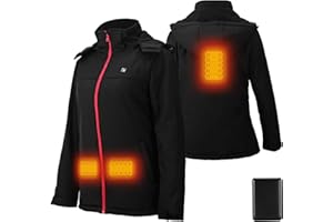 ONATISMAGIN Heated Jacket for Women, Windproof and Waterproof Heated Coat with Battery Pack, Thermal for Outdoor Hiking Skiing Riding Motorcycle