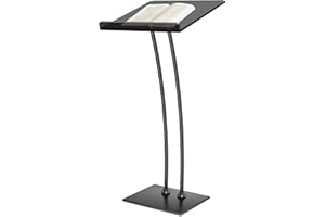 Afitdon Podio Acrilico con Base Stabile e Fessura per Penne, Nero pulpito con Piattaforma di Lettura in Acrilico Spesso 10 mm, Supporto per podio per Chiesa, conferenza, Matrimonio, Aula