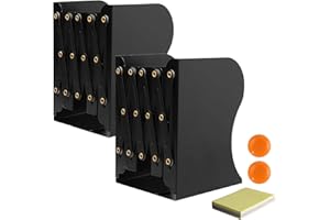DIFIT 2 Pieces Book Ends, Adjustable Bookends, Non-Skid Heavy Duty Book Ends for Shelves, Black Metal Bookends, Decorative Books End, Office Accessories for Library Home Classroom School Office