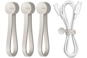 elago Ataduras de Cable Magnéticas Reutilizables, Silicona Premium, Organizador de Cables Multifunción para Hogar, Cocina, Oficina, Viajes [Paquete de 3] (Piedra)