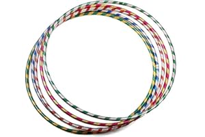 Dealx Xone Glittering Weighted Hula Hoop for Adults and Kids, Fitness Exercise Hoop for Indoor/Outdoor Use, Fitness hula hoops Multicolor Stripes