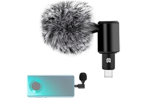 Hensych - Microfono a condensatore omnidirezionale con jack USB-C/Type-C (nero)