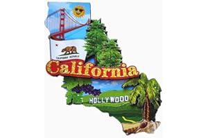 MUYU MAGNET Calamita da frigorifero con mappa 3D California, Stati Uniti, America, souvenir, idea regalo