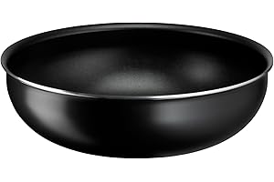 Lagostina Ingenio Essential Plus Wok Ø 28 cm, Pentola Wok Antiaderente in Alluminio per Gas e Forno, Con Indicatore di Cottura Thermosignal, Utilizzabile con Manico Removibile (Non Incluso)
