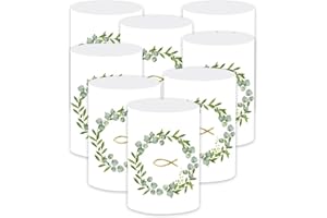 SUAFLNY 16 Windlicht Fisch Tischdeko, Deko Kommunion Taufe, Erstkommunion Tischdeko, Konfirmation Firmung Jugendweihe, Taufe Junge Mädchen Schön DASS du da bist für Kommunion Deko