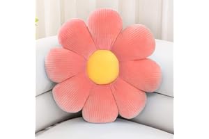 Sioloc ‌Blumenförmiges Kissen, Gänseblümchen-Kissen, Bodenkissen, Sitzkissen, Wohndekoration & Plüsch-Wurfkissen für Bett, Sofa, Sessel (Rot, 38cm)