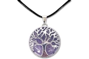 cotigo Collar de árbol de la Vida con Colgante Piedra Natural Energeticas - Distintas Piedras Semipreciosas