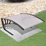 Farbe: Schwarz und Silber, Hauptmaterial: PC-Hohlkammerplatte + Metallfuß, Abmessungen: 77 x 103 x 46 cm (L x B x H), Befestigungsschrauben im Lieferumfang enthalten, Einfache Montage, Lieferumfang:, 1 x PC-Hohlkammerplatte, 2 x Metallfuß, 2 x Profil aus Aluminiumlegierung, 2 x ABS-Halterung, 4 x Galvanisierte Erdnägel